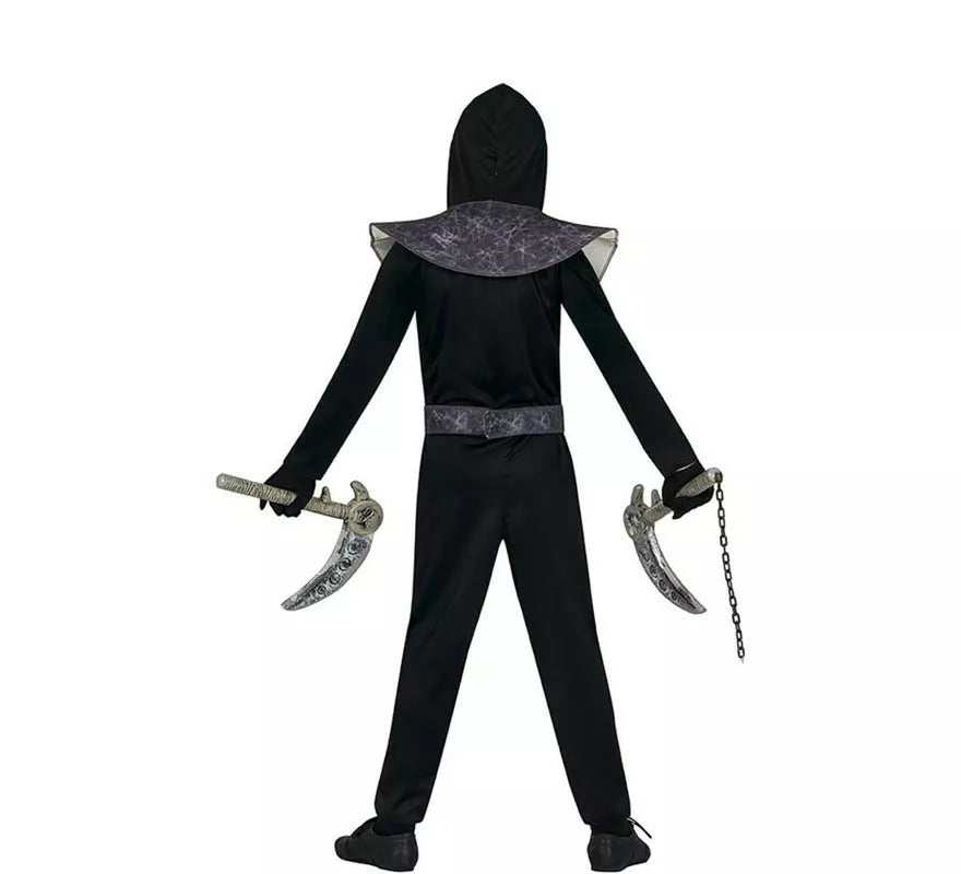Translation missing: fr.Disfraz de Ninja Calavera negro y gris para niños