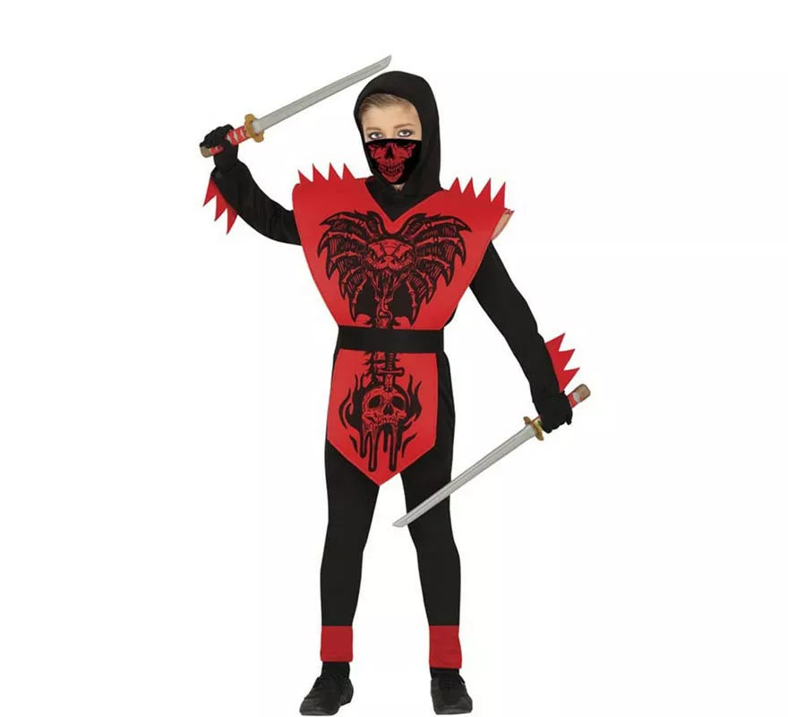 Translation missing: fr.Disfraz de Ninja Cobra rojo y negro para niño