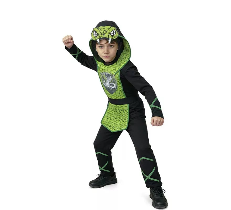 Translation missing: fr.Disfraz de Ninja Cobra verde para niños