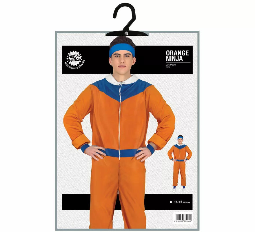 Translation missing: fr.Disfraz de Ninja de Anime Naranja y Azul para adolescente