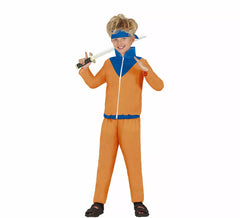 Déguisement anime ninja orange et bleu garçon