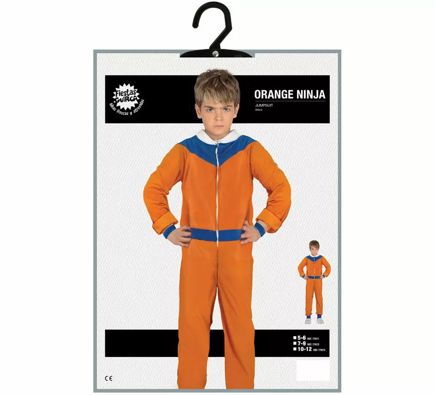 Translation missing: fr.Disfraz de Ninja de Anime Naranja y Azul para niño