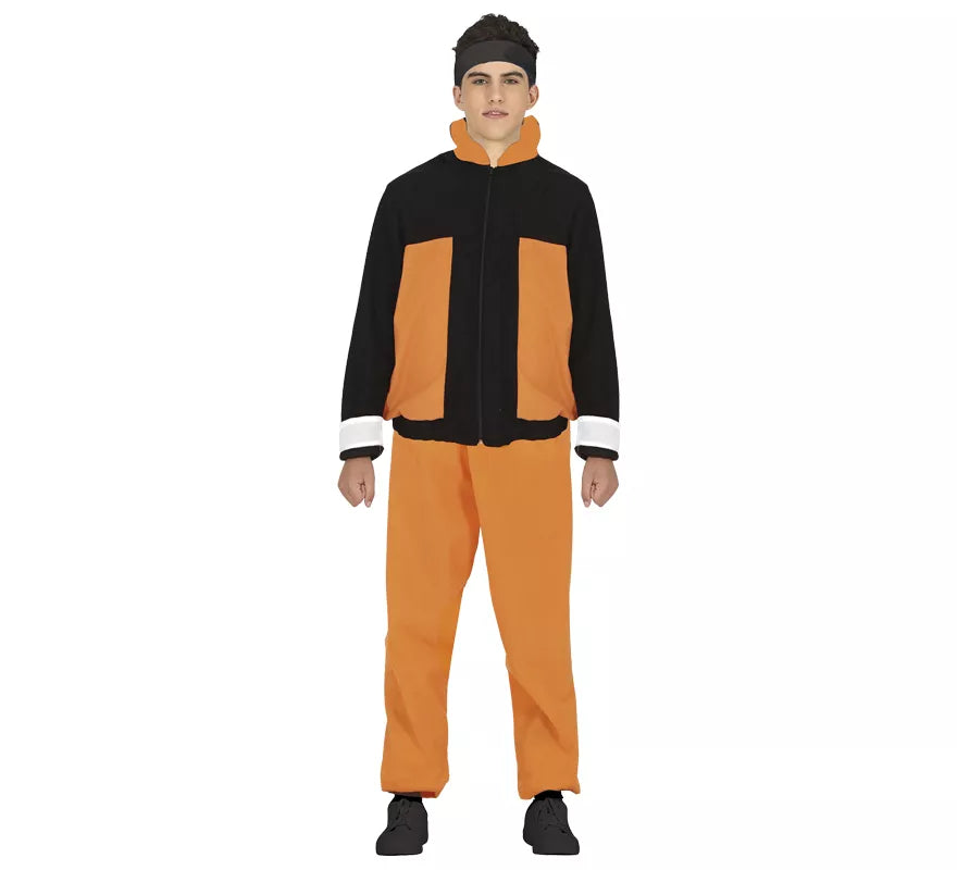 Translation missing: fr.Disfraz de Ninja de Anime Naranja y Negro para adolescente