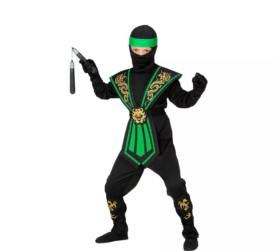 Translation missing: fr.Disfraz de Ninja Kombat Verde para niño