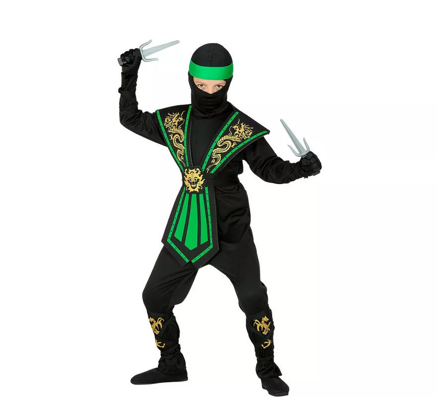 Translation missing: fr.Disfraz de Ninja Kombat Verde para niño