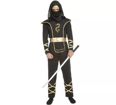 Déguisement Ninja noir et or pour homme