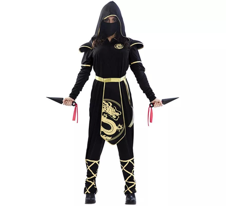 Translation missing: fr.Disfraz de Ninja Negro y Dorado para mujer