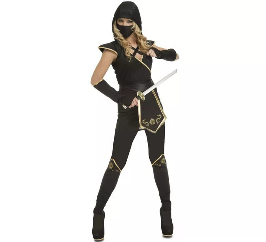 Translation missing: fr.Disfraz de Ninja Negro y Dorado para mujer