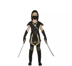 Déguisement Ninja Noir et Or pour fille