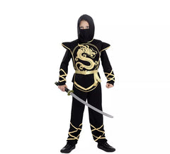 Déguisement Ninja Noir et Or pour enfant