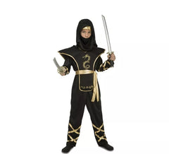 Déguisement Ninja Noir et Or pour enfant