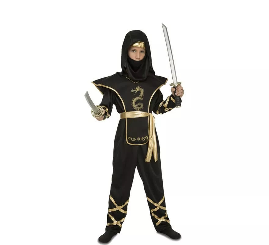 Translation missing: fr.Disfraz de Ninja Negro y Dorado para niño