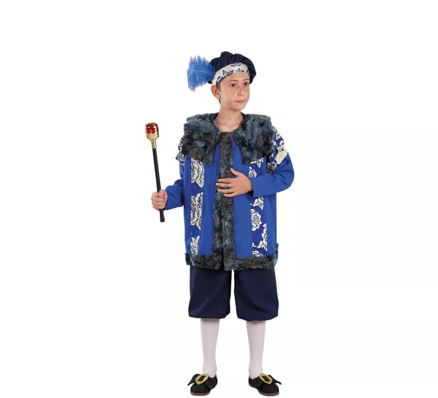 Translation missing: es.Disfraz de Noble Medieval Azul para niño