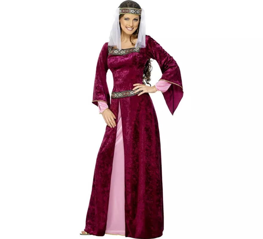 Translation missing: fr.Disfraz de Noble Medieval Borgoña para mujer