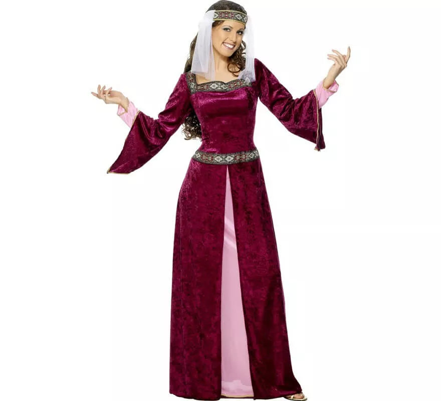Translation missing: fr.Disfraz de Noble Medieval Borgoña para mujer
