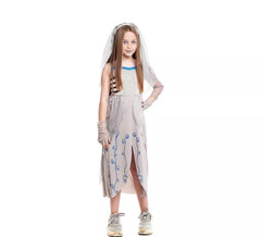 Déguisement Corpse Bride avec décorations bleues pour fille