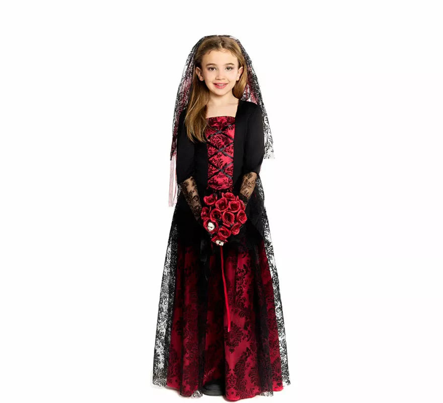 Translation missing: fr.Disfraz de Novia Vampiresa Gótica para niña