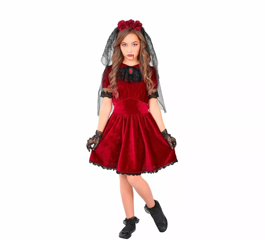 Translation missing: fr.Disfraz de Novia Vampiresa Gótica para niña