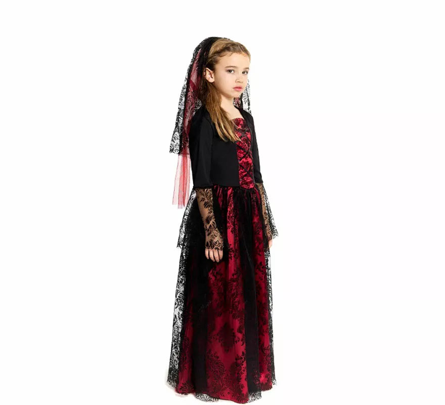 Translation missing: fr.Disfraz de Novia Vampiresa Gótica para niña