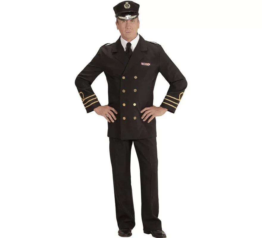 Translation missing: fr.Disfraz de Oficial de la Marina en Negro para hombre