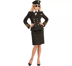 Déguisement d'officier de marine pour femme en noir