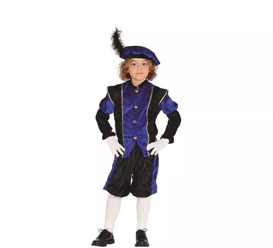 Translation missing: fr.Disfraz de Paje Azul y Negro para niño