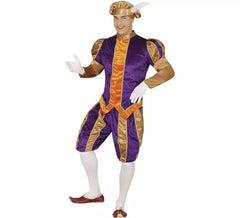 Déguisement garçon page violet et orange avec chapeau homme