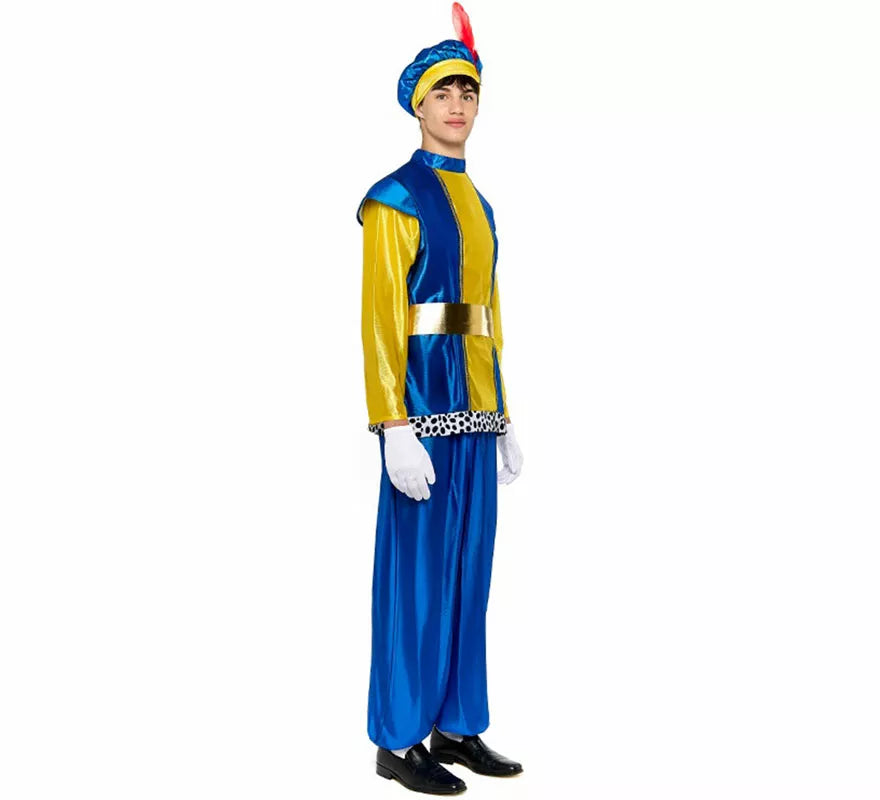 Translation missing: fr.Disfraz de Paje Real azul para hombre