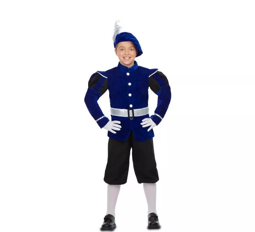 Translation missing: fr.Disfraz de Paje Real Azul para niño