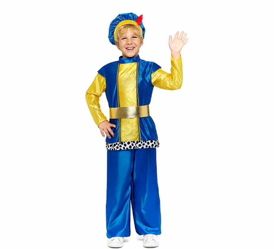 Translation missing: fr.Disfraz de Paje Real azul para niño