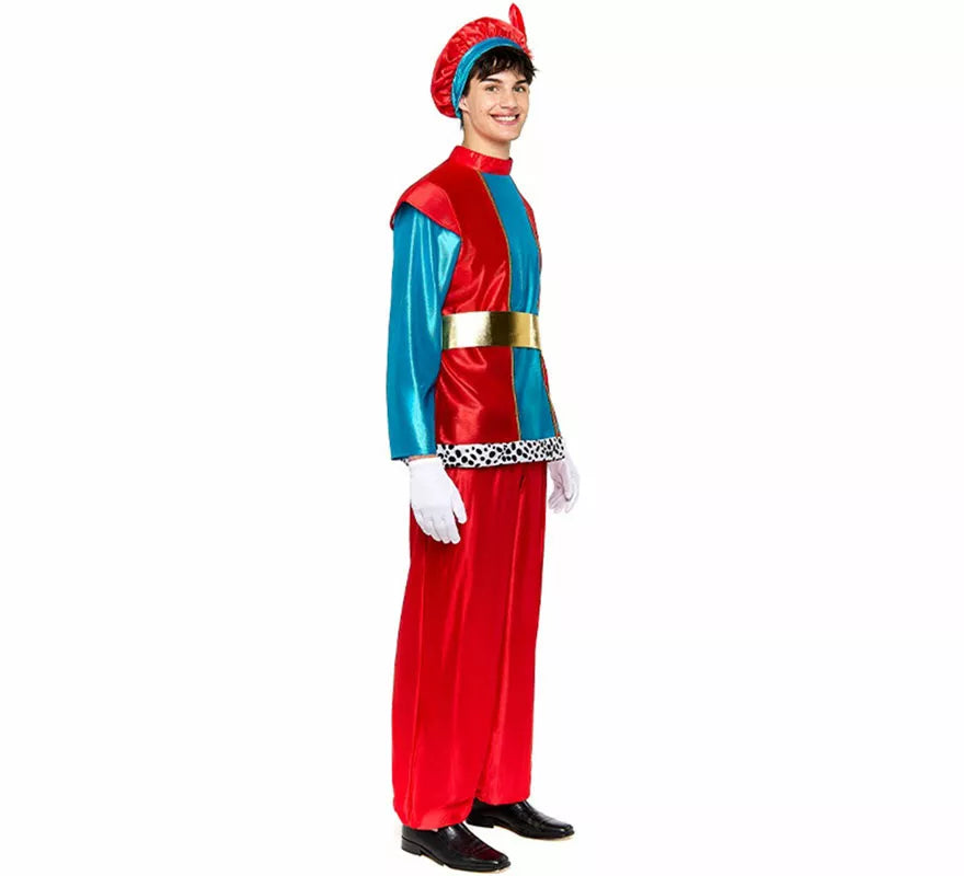Translation missing: fr.Disfraz de Paje Real rojo para hombre