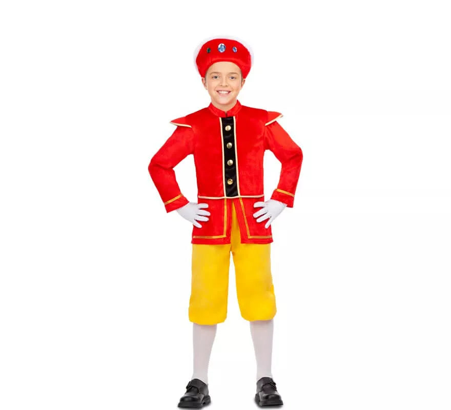 Translation missing: fr.Disfraz de Paje Real Rojo y Amarillo para niño