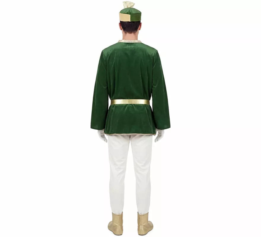 Translation missing: fr.Disfraz de Paje Real verde para hombre