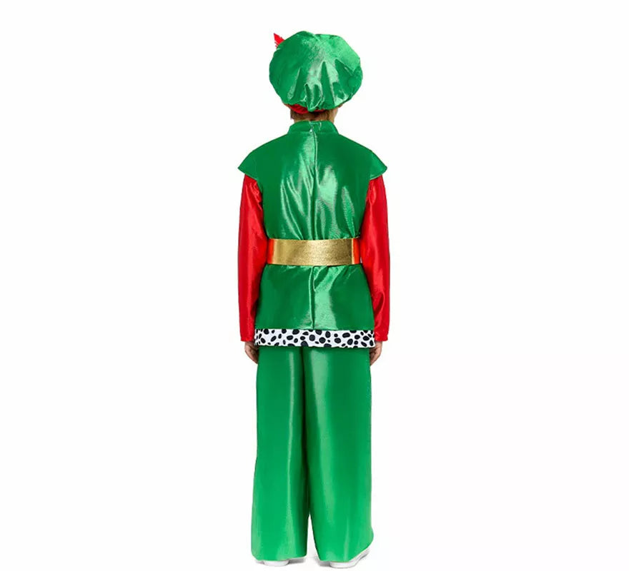 Disfraz de Paje Real verde para niño