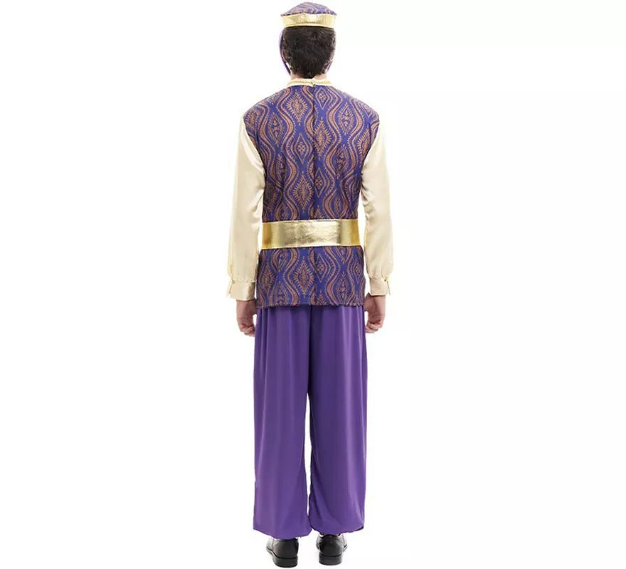 Translation missing: fr.Disfraz de Paje Rey Baltasar morado con gorro para hombre