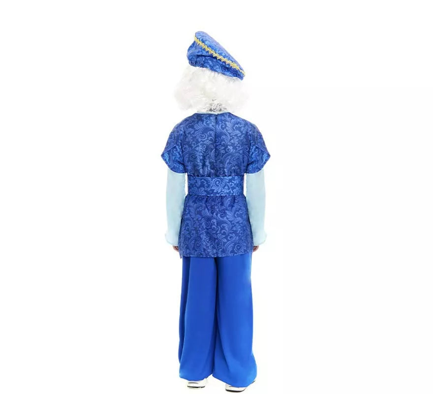 Translation missing: fr.Disfraz de Paje Rey Melchor azul con gorro para niño
