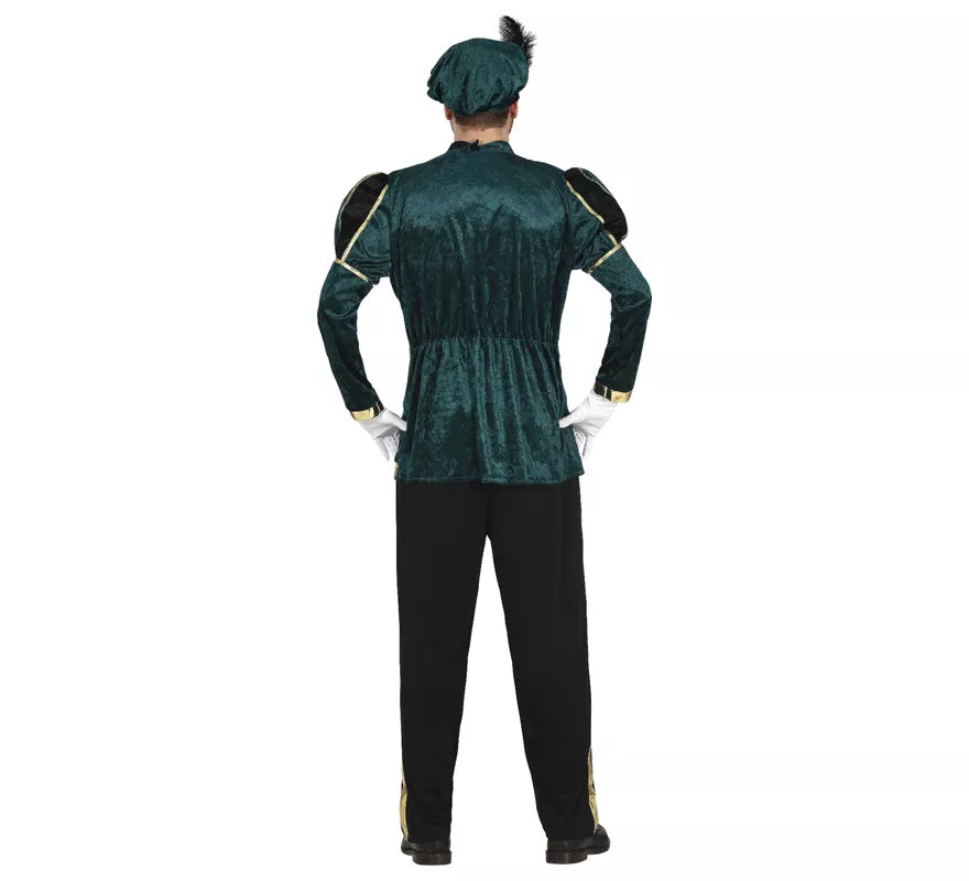 Translation missing: fr.Disfraz de Paje Verde Elegante para hombre