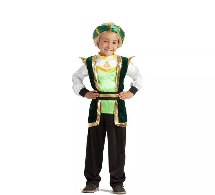 Disfraz de Paje Verde para niño