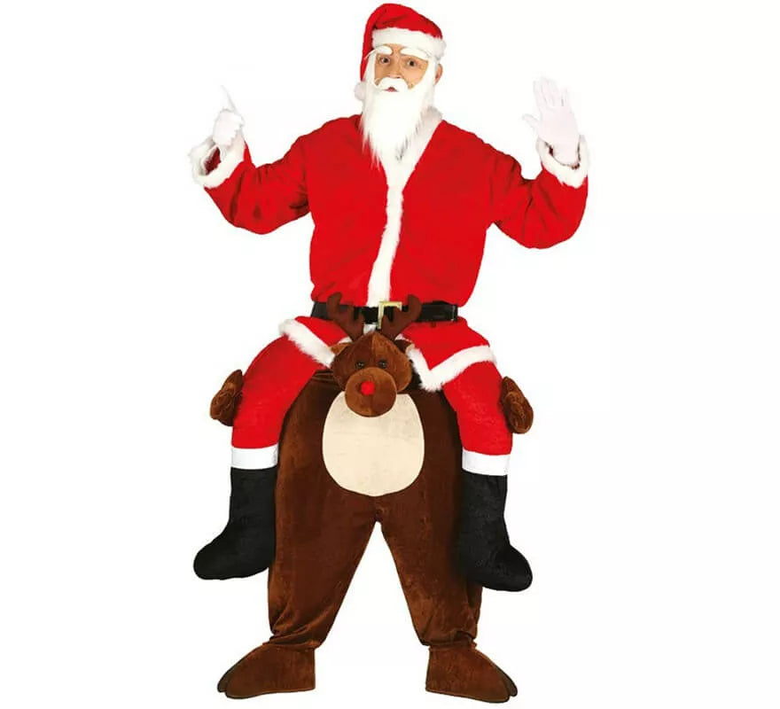 Translation missing: es.Disfraz de Papá Noel a hombros de Reno para adultos