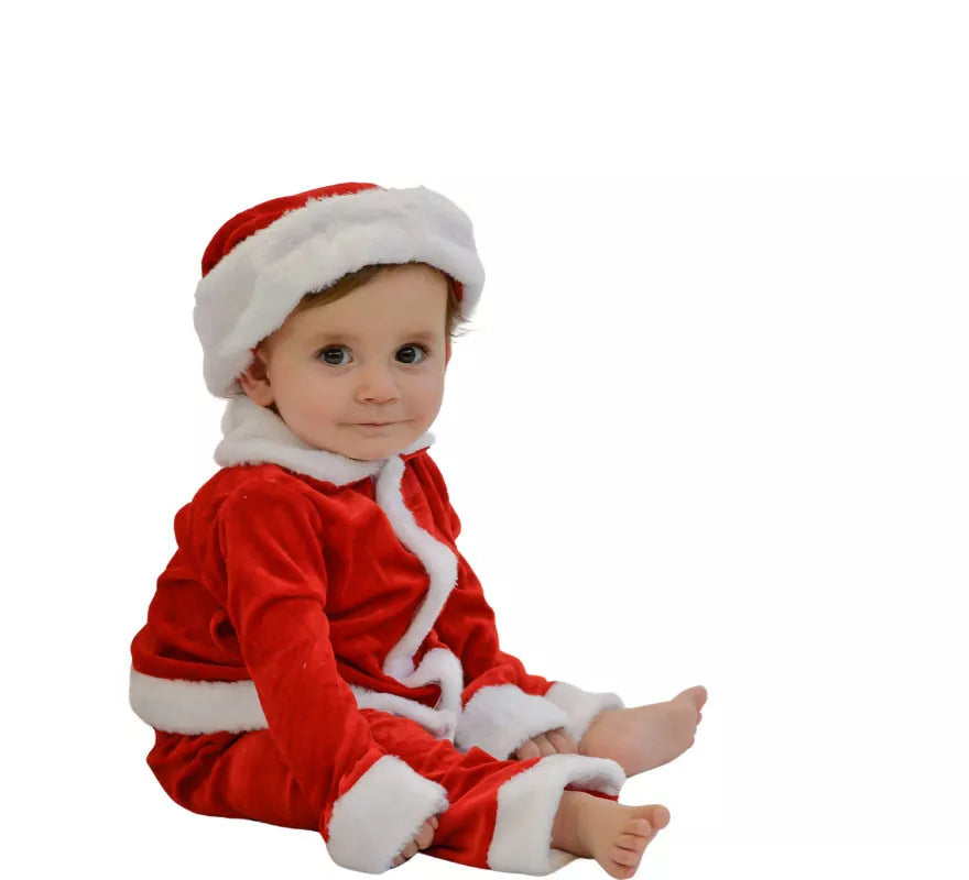 Translation missing: fr.Disfraz de Papa Noel Baby para bebé de terciopelo