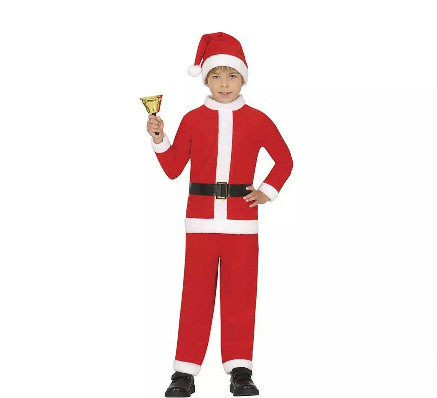 Translation missing: fr.Disfraz de Papá Noel clásico con gorro y cinturón para niño