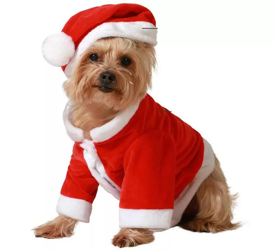 Translation missing: fr.Disfraz de Papá Noel clásico rojo para perro