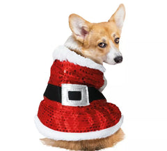 Costume de Père Noël à paillettes pour chien