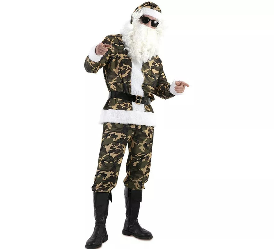 Translation missing: fr.Disfraz de Papá Noel Militar camuflado para hombre