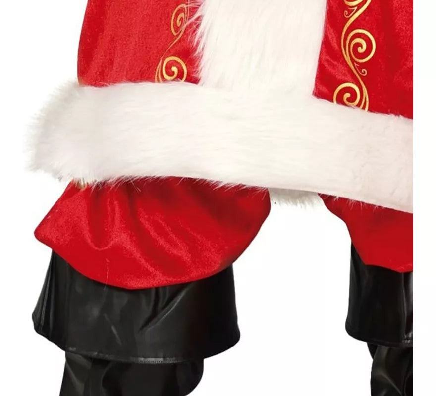 Translation missing: fr.Disfraz de Papá Noel rojo tradicional con gorro para hombre