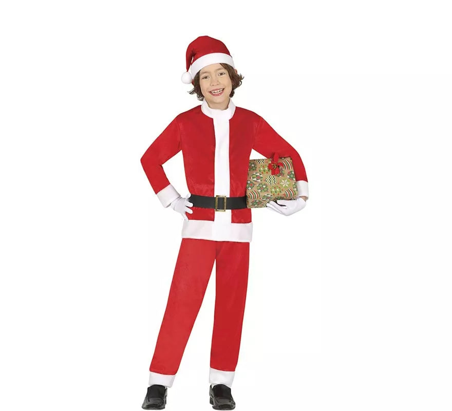 Translation missing: fr.Disfraz de Papá Noel rojo y blanco con gorro para niño