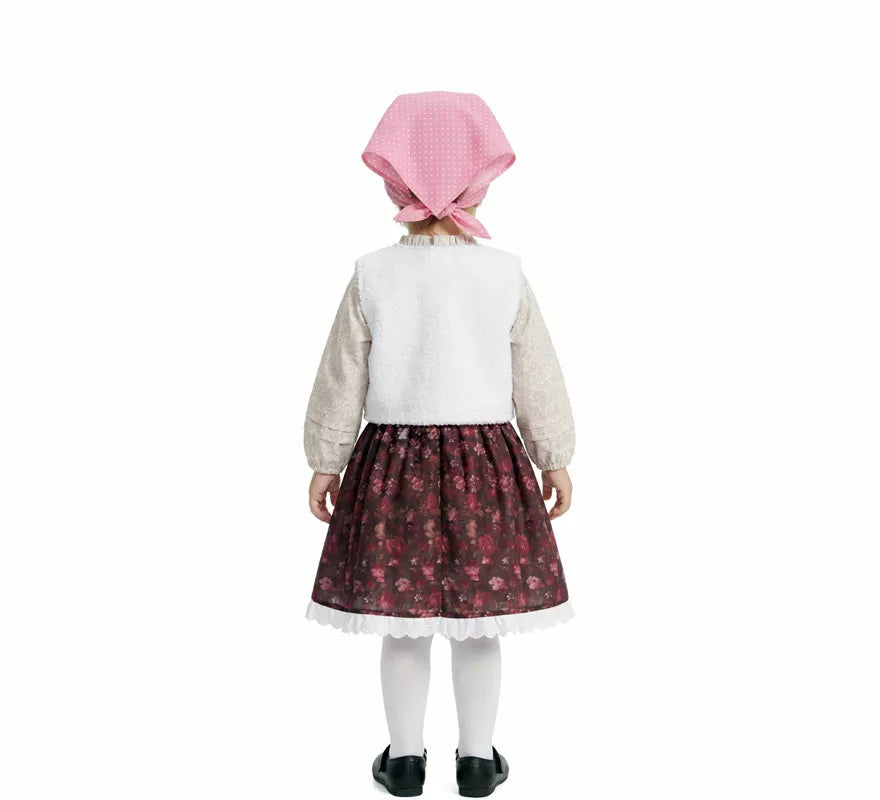 Translation missing: fr.Disfraz de Pastorcita con Pañuelo rosa para niña