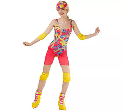 Costume de patineuse de poupée célèbre multicolore pour femme