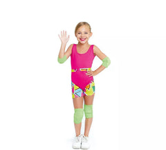 Déguisement de patineuse à roulettes rose années 70 fille
