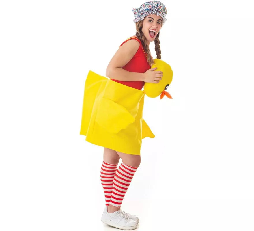 Translation missing: fr.Disfraz de Patito amarillo con tirantes para adulto